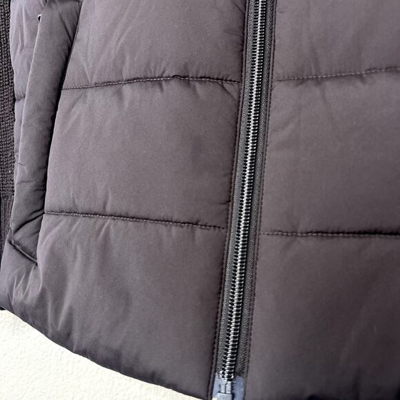Athleta Incline Hybrid Vest Quilted Puffer Sweater Knit Zip Up Truffle Brown XL - Picture 3 of 8